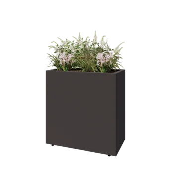 Acél virágláda - Téglalap - 80 x 40 x 80 cm - RAL7016 matt (antracitszürke) - Fenéklemezzel - Lábakkal