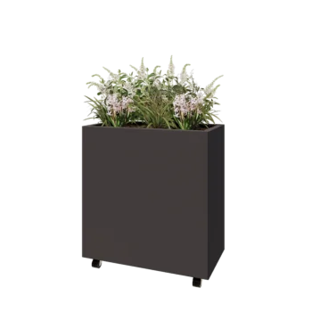 Acél virágláda - Téglalap - 80 x 40 x 80 cm - Más RAL szín - Fenéklemezzel - Kerekekkel