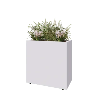 Acél virágláda - Téglalap - 80 x 40 x 80 cm - RAL9010 matt (fehér) - Fenéklemezzel - Lábakkal