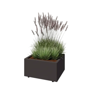 Acél virágláda - Téglalap - 60 x 50 x 30 cm - Más RAL szín - Fenéklemezzel - Lábakkal