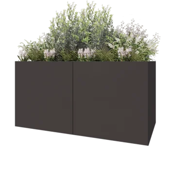 Acél virágláda XXL - Téglalap - 200 x 100 x 100 cm - Más RAL szín - Fenéklemezzel