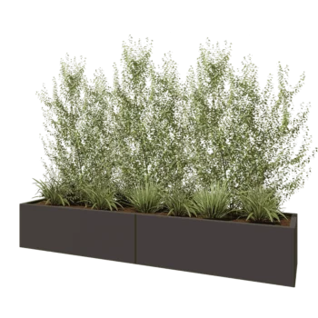 Acél virágláda XXL - Téglalap - 240 x 50 x 40 cm - RAL7016 matt (antracitszürke) - Fenéklemez nélkül