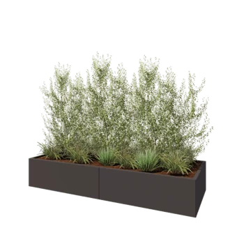 Acél virágláda XXL - Téglalap - 240 x 80 x 40 cm - RAL7016 matt (antracitszürke) - Fenéklemezzel