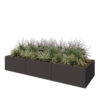 Acél virágláda XXL - Téglalap - 300 x 100 x 50 cm - Más RAL szín - Fenéklemez nélkül