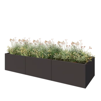 Acél virágláda XXL - Téglalap - 300 x 100 x 60 cm - Más RAL szín - Fenéklemezzel