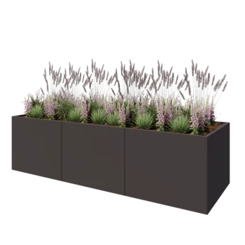 Acél virágláda XXL - Téglalap - 300 x 100 x 80 cm - Más RAL szín - Fenéklemezzel