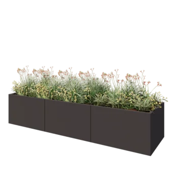 Acél virágláda XXL - Téglalap - 300 x 80 x 60 cm - Más RAL szín - Fenéklemez nélkül