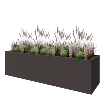 Acél virágláda XXL - Téglalap - 300 x 80 x 80 cm - Más RAL szín - Fenéklemezzel