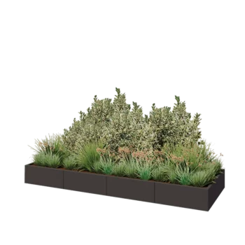 Acél virágláda XXL - Téglalap - 320 x 100 x 30 cm - Más RAL szín - Fenéklemezzel