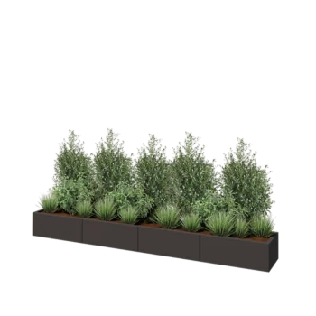 Acél virágláda XXL - Téglalap - 320 x 40 x 30 cm - Más RAL szín - Fenéklemezzel