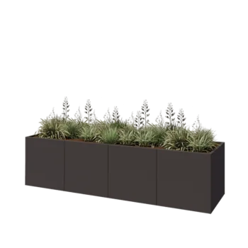 Acél virágláda XXL - Téglalap - 320 x 80 x 80 cm - Más RAL szín - Fenéklemez nélkül