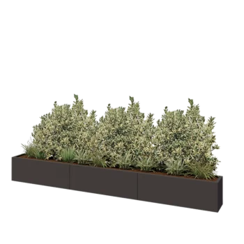 Acél virágláda XXL - Téglalap - 360 x 30 x 40 cm - Más RAL szín - Fenéklemez nélkül
