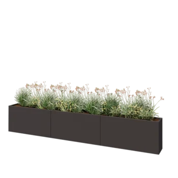 Acél virágláda XXL - Téglalap - 360 x 30 x 60 cm - Más RAL szín - Fenéklemez nélkül