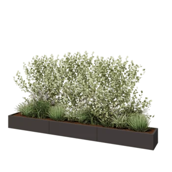 Acél virágláda XXL - Téglalap - 360 x 40 x 30 cm - Más RAL szín - Fenéklemez nélkül