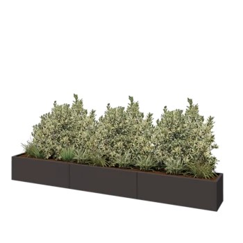 Acél virágláda XXL - Téglalap - 360 x 40 x 40 cm - Más RAL szín - Fenéklemez nélkül