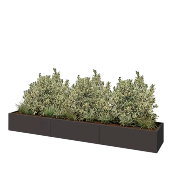 Acél virágláda XXL - Téglalap - 360 x 60 x 40 cm - Más RAL szín - Fenéklemez nélkül