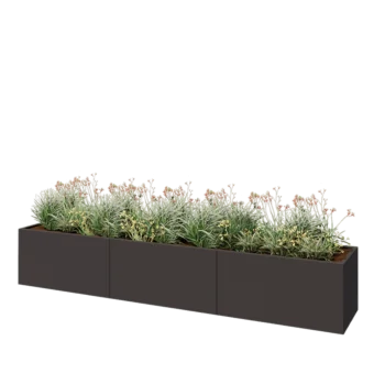Acél virágláda XXL - Téglalap - 360 x 60 x 60 cm - Más RAL szín - Fenéklemez nélkül