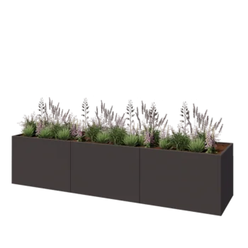 Acél virágláda XXL - Téglalap - 360 x 80 x 80 cm - Más RAL szín - Fenéklemezzel