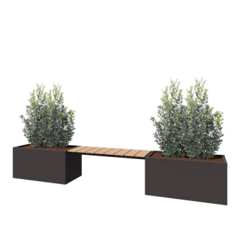 Acél virágláda - Téglalap - 321,2 x 50 x 50 cm - RAL7016 matt (antracitszürke) - Fenéklemez nélkül - Paddal