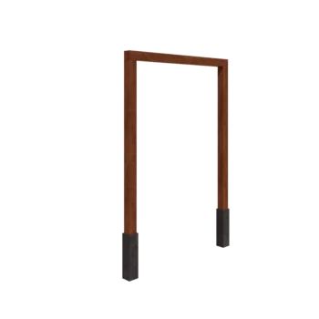 Corten acél pergola - Egyenes - 200 x 230 cm - Betontalppal