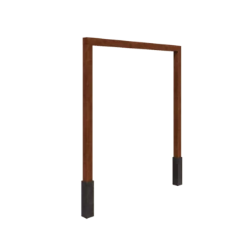 Corten acél pergola - Egyenes - 250 x 230 cm - Betontalppal