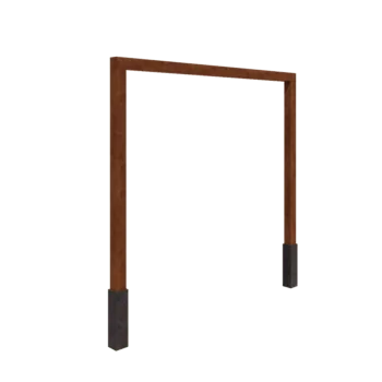 Corten acél pergola - Egyenes - 300 x 230 cm - Betontalppal