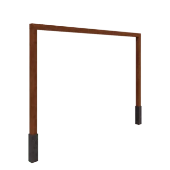 Corten acél pergola - Egyenes - 400 x 230 cm - Betontalppal
