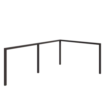 Acél pergola - Sarok - 600 x 412 x 230 cm - RAL7016 matt (antracitszürke) - Betontalp nélkül