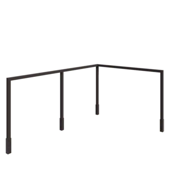 Acél pergola - Sarok - 600 x 412 x 230 cm - RAL7016 matt (antracitszürke) - Betontalppal