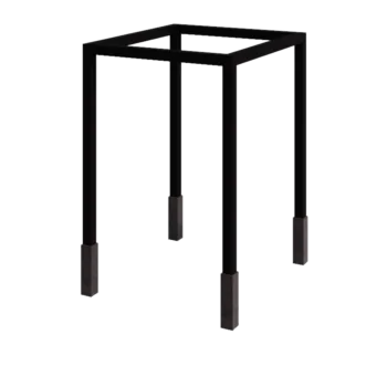 Acél pergola - Négyzet - 224 x 200 x 230 cm - RAL9005 matt (fekete) - Betontalppal