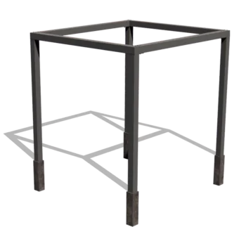 Acél pergola - Négyzet - 274 x 250 x 230 cm - RAL9005 matt (fekete) - Betontalppal