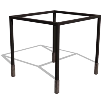 Acél pergola - Négyzet - 324 x 300 x 230 cm - RAL9005 matt (fekete) - Betontalp nélkül