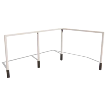 Acél pergola - Sarok - 600 x 412 x 230 cm - RAL9010 matt (fehér) - Betontalp nélkül
