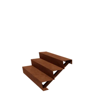 Corten acél kerti lépcső - 3-lépcsőfokos - 72 x 120 x 51 cm
