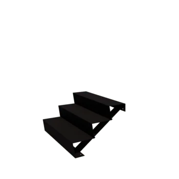 Acél kerti lépcső - 3-lépcsőfokos - 72 x 100 x 51 cm - RAL9005 matt (fekete)