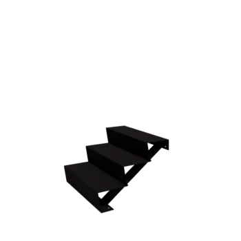 Acél kerti lépcső - 3-lépcsőfokos - 72 x 80 x 51 cm - RAL9005 matt (fekete)