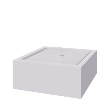 Alumínium szökőkút - Lyra - 120 x 120 x 40 cm - RAL9010 matt (fehér) - LED világítással