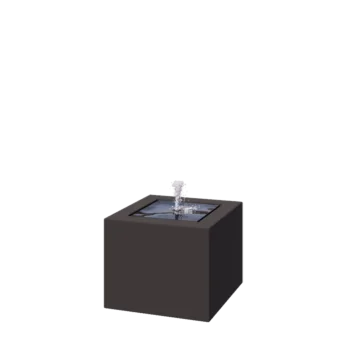 Alumínium szökőkút - Lyra - 50 x 50 x 40 cm - RAL7016 matt (antracitszürke) - LED világítással