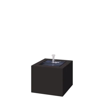 Alumínium szökőkút - Lyra - 50 x 50 x 40 cm - RAL9005 matt (fekete) - LED világítással