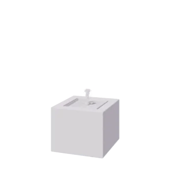 Alumínium szökőkút - Lyra - 50 x 50 x 40 cm - RAL9010 matt (fehér) - LED világítással