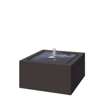 Alumínium szökőkút - Lyra - 80 x 80 x 40 cm - RAL7016 matt (antracitszürke) - LED világítással