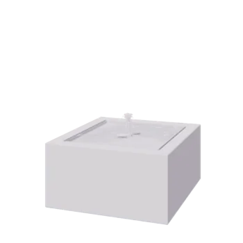 Alumínium szökőkút - Lyra - 80 x 80 x 40 cm - RAL9010 matt (fehér) - LED világítással