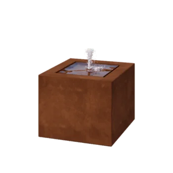 Corten acél szökőkút - Lyra - 50 x 50 x 40 cm - LED világítás nélkül
